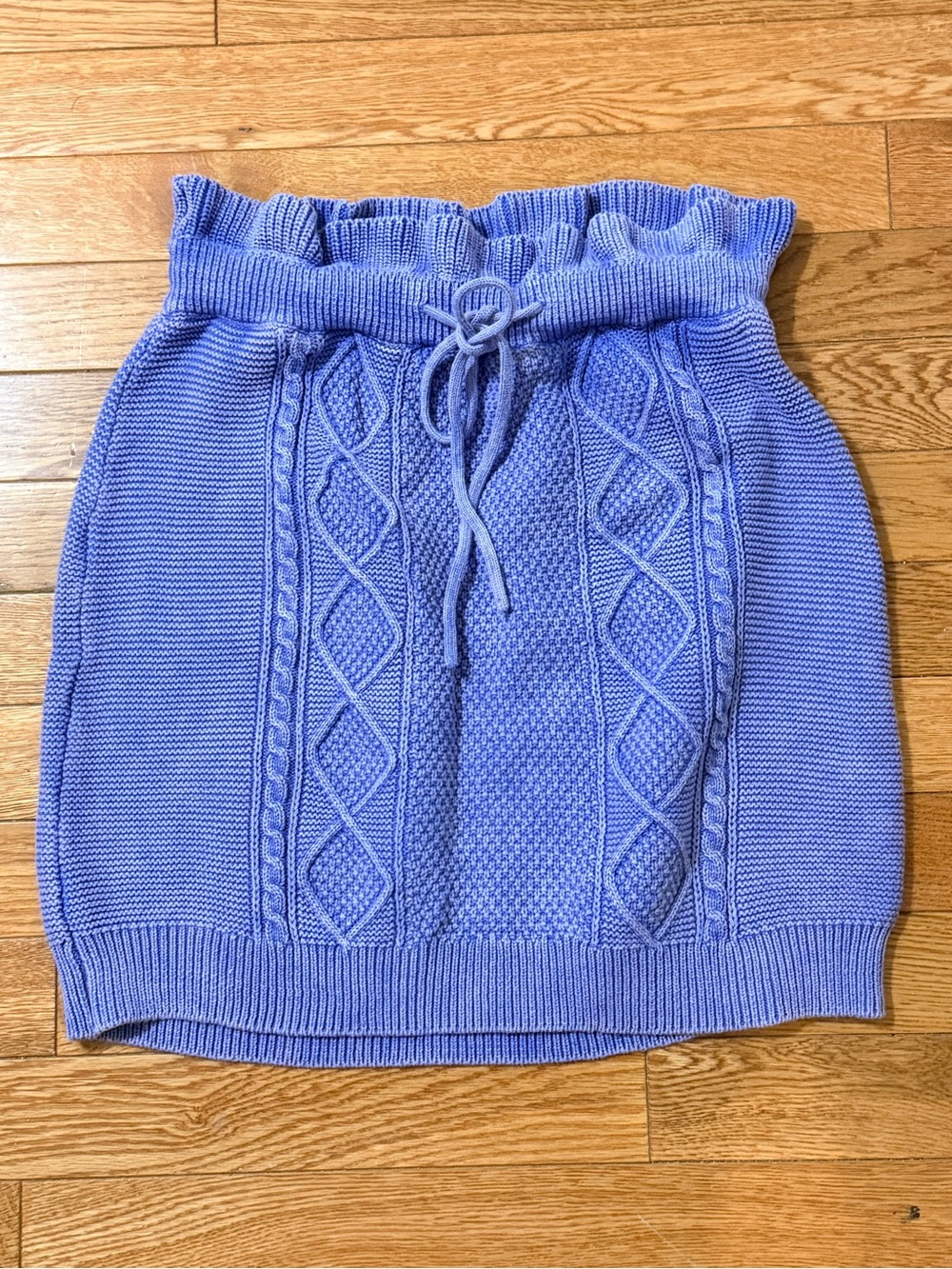 Free People Lavender Cable-Knit Mini Skirt